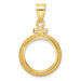 Wideband Distinguished Gold Coin Bezel Pendant Mounting - 14mm - 32.7mm Coin Size in mm - 14K Yellow Gold - Polished and Diamond-cut Fancy - Screw Top with Bail Wideband Distinguished Gold Coin Bezel Pendant Mounting - 14mm - 32.7mm Coin Size in mm - 14K Yellow Gold - Polished and Diamond-cut Fancy - Screw Top with Bail
