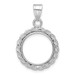 Wideband Distinguished Gold Coin Bezel Pendant Mounting - 14mm - 22mm Coin Size in mm - 14K White Gold - Polished Rope - Prong Set with Bail Wideband Distinguished Gold Coin Bezel Pendant Mounting - 14mm - 22mm Coin Size in mm - 14K White Gold - Polished Rope - Prong Set with Bail