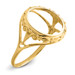 Wideband Distinguished Gold Coin Bezel Ring - 14mm - 17.8mm Coin Size in mm - 14K Yellow Gold - Ladies' Polished Fancy Wire Scroll - Coin Bezel Ring Wideband Distinguished Gold Coin Bezel Ring - 14mm - 17.8mm Coin Size in mm - 14K Yellow Gold - Ladies' Polished Fancy Wire Scroll - Coin Bezel Ring