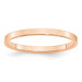10K Rose Gold 2mm Width - 4mm - 14mm Size - Lightweight Flat Wedding Band
