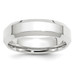 10K White Gold 6mm Width - 4mm - 14mm Size - Beveled Edge Comfort Fit Wedding Band