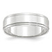 10K White Gold 6mm Width - 4mm - 14mm Size - Flat with Step Edge Wedding Band