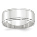10K White Gold 8mm Width - 4mm - 14mm Size - Flat with Step Edge Wedding Band