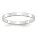 10K White Gold 2.5mm Width - 4mm - 14mm Size - Lightweight Flat Wedding Band