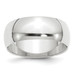 10K White Gold 8mm Width - 4mm - 14mm Size - Half Round Wedding Band