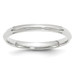 10K White Gold 2.5mm Width - 4mm - 14mm Size - Half Round with Edge Wedding Band