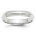 10K White Gold 4mm Width - 4mm - 14mm Size - Half Round with Edge Wedding Band
