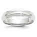 10K White Gold 5mm Width - 4mm - 14mm Size - Half Round with Edge Wedding Band