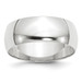 10K White Gold 8mm Width - 4mm - 14mm Size - Lightweight Half Round Wedding Band