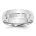 10K White Gold 6mm Width - 4mm - 14mm Size - Knife Edge Comfort Fit Wedding Band