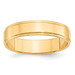 14K Yellow Gold 5mm Width - 4mm - 14mm Size - Flat with Step Edge Wedding Band