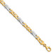 14K Two-Tone Gold 6mm Width - 8 inch - 24 inch Length - Hand Polished Fancy Link with Fancy Lobster Clasp Chain