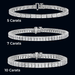 Lab Grown Princess Diamond Tennis Bracelet in 14K White or Yellow Gold for Women - VS1/F and VS2-SI1/G Clarity Color