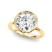 Roy Rose Jewelry 18K Yellow Gold 2 Carat Round Diamond Solitaire Bezel Set Engagement Ring - Modern Minimalist Bridal Setting - Secure Bezel Design With Ring Size 4 - 10