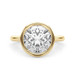 Roy Rose Jewelry 18K Yellow Gold 2 Carat Round Diamond Solitaire Bezel Set Engagement Ring - Modern Minimalist Bridal Setting - Secure Bezel Design With Ring Size 4 - 10