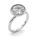Roy Rose Jewelry 950 Platinum 2 Carat Round Diamond Solitaire Bezel Set Engagement Ring - Modern Minimalist Bridal Setting - Secure Bezel Design With Ring Size 4 - 10
