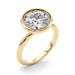 Roy Rose Jewelry 14K Yellow Gold 3 Carat Round Diamond Solitaire Bezel Set Engagement Ring - Modern Minimalist Bridal Setting - Secure Bezel Design With Ring Size 4 - 10