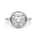 Roy Rose Jewelry 18K White Gold 3 Carat Round Diamond Solitaire Bezel Set Engagement Ring - Modern Minimalist Bridal Setting - Secure Bezel Design With Ring Size 4 - 10