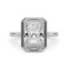 Roy Rose Jewelry 14K White Gold 2 Carat Radiant Cut Diamond Solitaire Bezel Set Engagement Ring - Modern Minimalist Bridal Setting - Secure Bezel Design With Ring Size 4 - 10