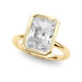 Roy Rose Jewelry 18K Yellow Gold 2 Carat Radiant Diamond Solitaire Bezel Set Engagement Ring - Modern Minimalist Bridal Setting - Secure Bezel Design With Ring Size 4 - 10