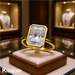 Roy Rose Jewelry 18K Yellow Gold 2 Carat Radiant Diamond Solitaire Bezel Set Engagement Ring - Modern Minimalist Bridal Setting - Secure Bezel Design With Ring Size 4 - 10