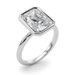 Roy Rose Jewelry 18K White Gold 3 Carat Radiant-cut Diamond Solitaire Bezel Set Engagement Ring - Modern Minimalist Bridal Setting - Secure Bezel Design With Ring Size 4 - 10
