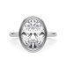 Roy Rose Jewelry 950 Platinum 2 Carat Oval Diamond Solitaire Bezel Set Engagement Ring - Modern Minimalist Bridal Setting - Secure Bezel Design With Ring Size 4 - 10
