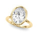 Roy Rose Jewelry 14K Yellow Gold 3 Carat Oval Diamond Solitaire Bezel Set Engagement Ring - Modern Minimalist Bridal Setting - Secure Bezel Design With Ring Size 4 - 10