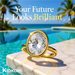 Roy Rose Jewelry 18K Yellow Gold 3 Carat Oval Diamond Solitaire Bezel Set Engagement Ring - Modern Minimalist Bridal Setting - Secure Bezel Design With Ring Size 4 - 10