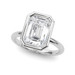Roy Rose Jewelry 14K White Gold 2 Carat Emerald Diamond Solitaire Bezel Set Engagement Ring - Modern Minimalist Bridal Setting - Secure Bezel Design With Ring Size 4 - 10