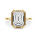 Roy Rose Jewelry 18K Yellow Gold 2 Carat Emerald Diamond Solitaire Bezel Set Engagement Ring - Modern Minimalist Bridal Setting - Secure Bezel Design With Ring Size 4 - 10