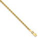 14K Yellow Gold 2.5mm Handmade Regular Rope Chain Anklet Bracelet - Length 10'' inches - (C63-822) 14K Yellow Gold 2.5mm Handmade Regular Rope Chain Anklet Bracelet - Length 10'' inches - (C63-822)