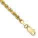 10K Yellow Gold 3mm Handmade Diamond-cut Rope Chain Anklet Bracelet - Length 9'' inches - (C63-833) 10K Yellow Gold 3mm Handmade Diamond-cut Rope Chain Anklet Bracelet - Length 9'' inches - (C63-833)