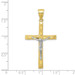 10K Yellow Gold & Rhodium Diamond-Cut Crucifix Pendant - (A81-717)