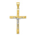 10K Yellow Gold & Rhodium Diamond-Cut Crucifix Pendant - (A81-717)