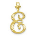 10K Yellow Gold Initial Letter E Charm Pendant - (A81-724)