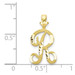 10K Yellow Gold Initial Letter R Charm Pendant - (A81-740)