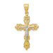 10K Yellow Gold & Rhodium Crucifix Pendant - (A81-755) 10K Yellow Gold & Rhodium Crucifix Pendant - (A81-755)