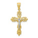 10K Yellow Gold & Rhodium Crucifix Pendant - (A81-755) 10K Yellow Gold & Rhodium Crucifix Pendant - (A81-755)