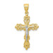 10K Yellow Gold & Rhodium Crucifix Pendant - (A81-755) 10K Yellow Gold & Rhodium Crucifix Pendant - (A81-755)