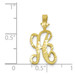10K Yellow Gold Diamond-cut Grooved Initial Letter A Charm - (A81-767)