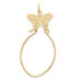 10K Yellow Gold Filigree Butterfly Charm Holder - Length 40mm - (A81-768)
