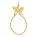10K Yellow Gold Filigree Butterfly Charm Holder - Length 40mm - (A81-768)