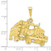 10K Yellow Gold Solid Diamond-cut Semi with Trailer Charm - (A81-773) 10K Yellow Gold Solid Diamond-cut Semi with Trailer Charm - (A81-773)