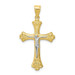 10K Yellow Gold & Rhodium Fleur de Lis Crucifix Pendant - (A81-776) 10K Yellow Gold & Rhodium Fleur de Lis Crucifix Pendant - (A81-776)