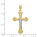 10K Yellow Gold & Rhodium Fleur de Lis Crucifix Pendant - (A81-776) 10K Yellow Gold & Rhodium Fleur de Lis Crucifix Pendant - (A81-776)