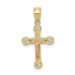 10K Two-tone Gold Small CZ Crucifix Pendant - (A81-807)