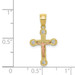 10K Two-tone Gold Small CZ Crucifix Pendant - (A81-807)