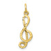 10K Yellow Gold Medium Solid Treble Clef Charm - (A81-822)