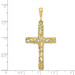10K Yellow Gold Satin Polished Antiqued Cross Pendant - (A81-827)
